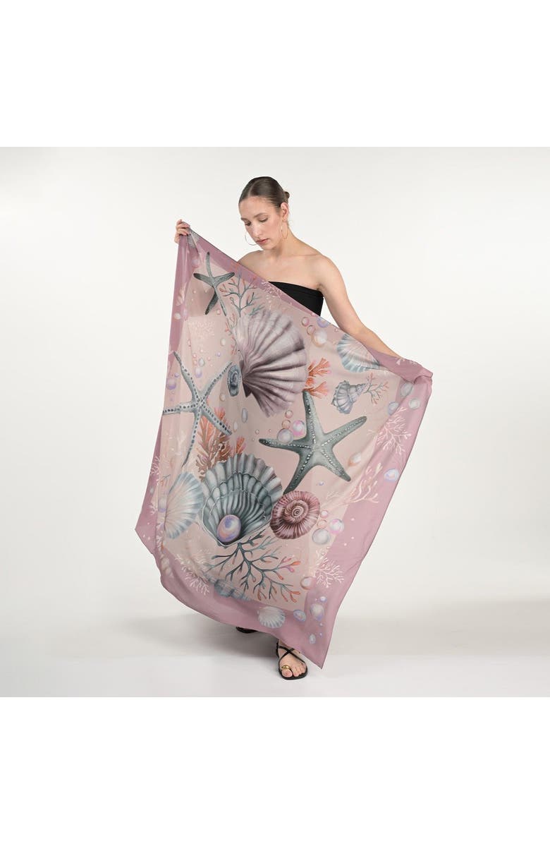 Silk&Soul Shells And Pearls Scarf, Alternate, color, Peach
