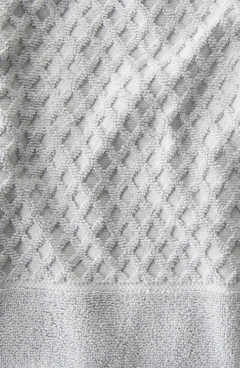 Woven & Weft Diamond Textured 4-Pack Bath Towel Set, Alternate, color, Light Grey