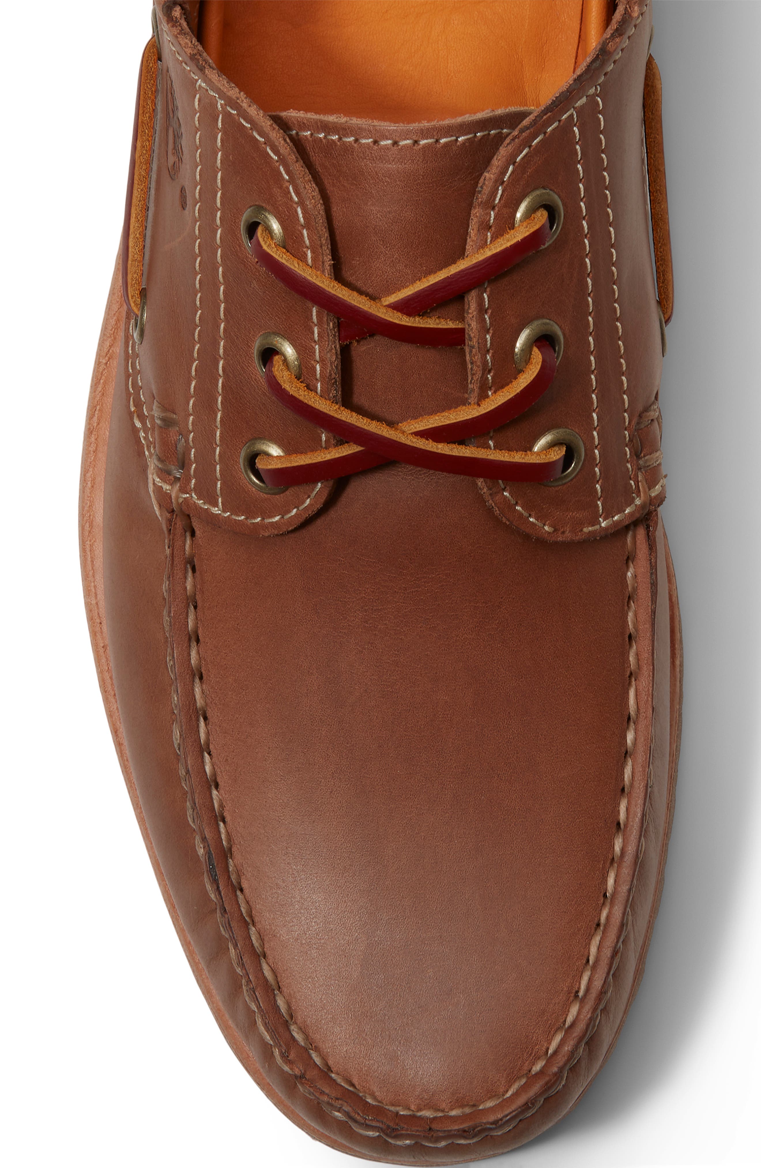Authentic Leather Boat Shoe, Alternate, color, MD BROWN FG W MD BROWN