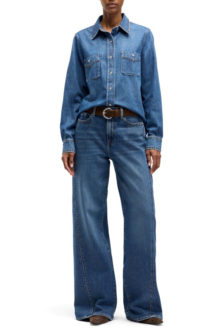 Lotta Twisted Seam High Waist Wide Leg Jeans, Alternate, color, STREET WISE WIT