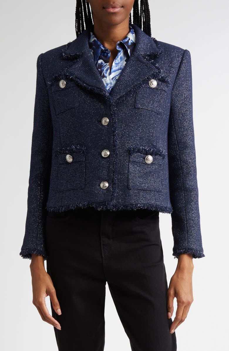 L'AGENCE Sylvia Metallic Blazer, Alternate, color,