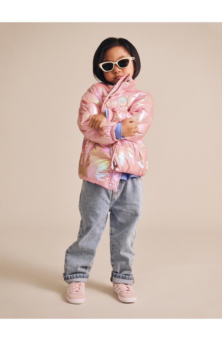 Huxbaby Iridescent Pink Puffer Jacket, Alternate, color, Strawberry