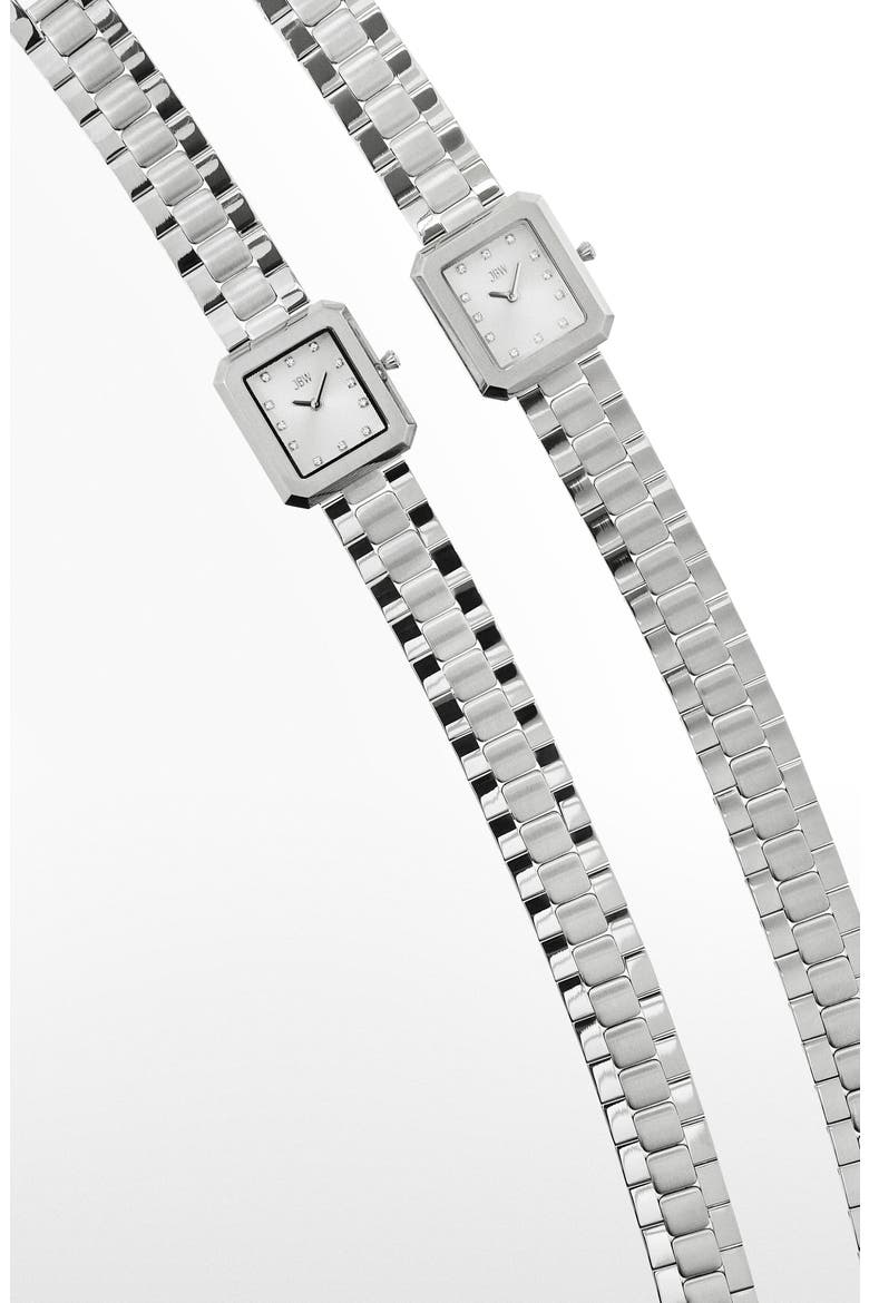 Arc Lab-Created Diamond Double Wrap Bracelet Watch, 23mm, Alternate, color, STAINLESS STEEL