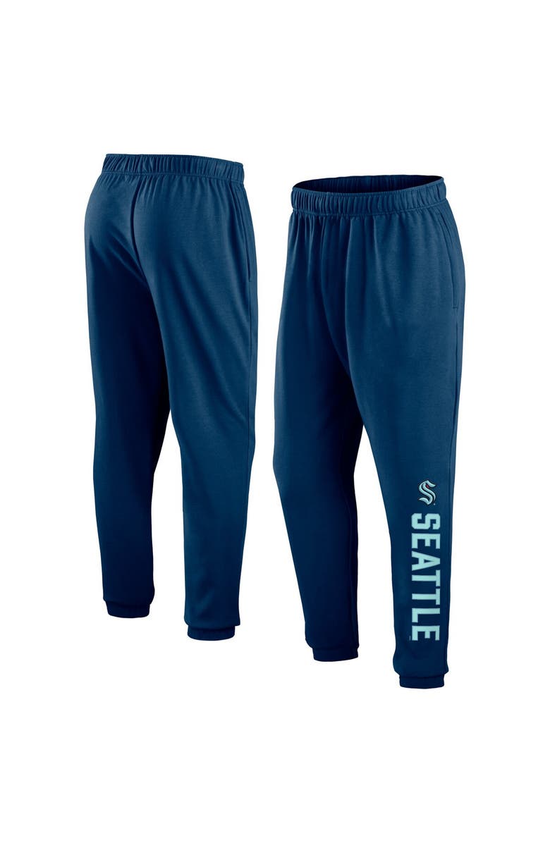 FANATICS Men's Fanatics Branded Deep Sea Blue Seattle Kraken Chop Block Fleece Sweatpants, Main, color, 