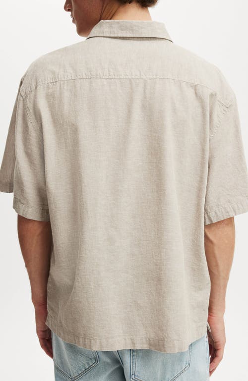 Cotton On Eli Linen Blend Short Sleeve Shirt In Green