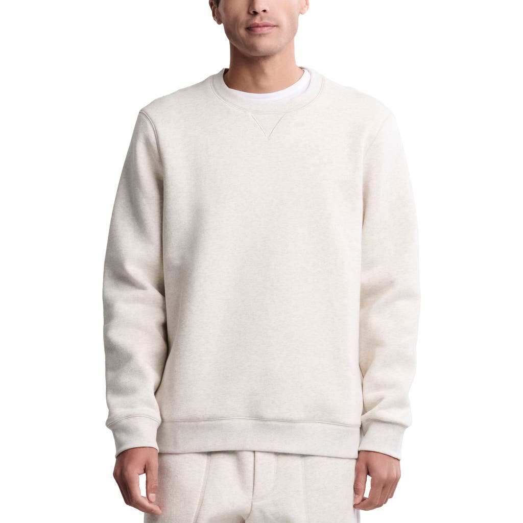 barefoot dreams Fleece Crewneck Sweatshirt in He Cream at Nordstrom, Size Large