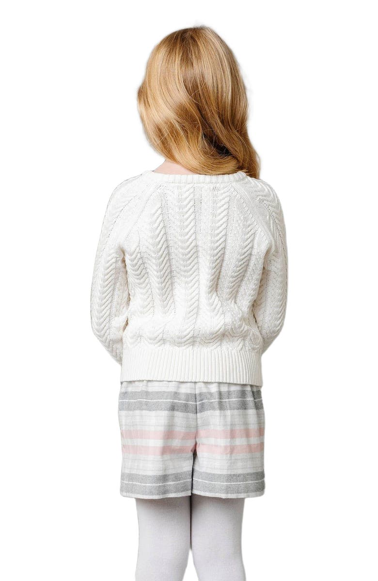 Hope & Henry Girls' Organic Pleated Flannel Short, Kids, Alternate, color, Gray And Rose Plaid