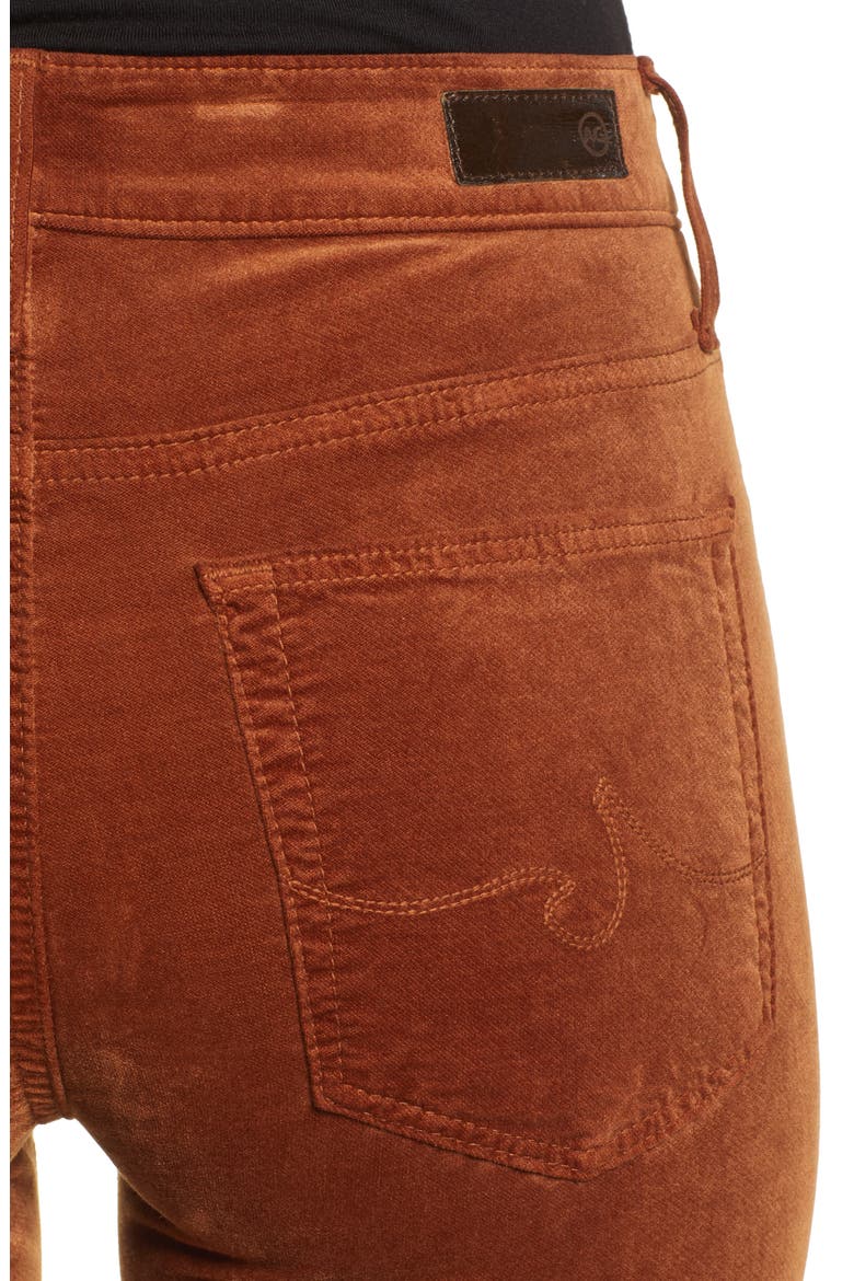 The Farrah High Waist Velvet Jeans, Alternate, color, COGNAC