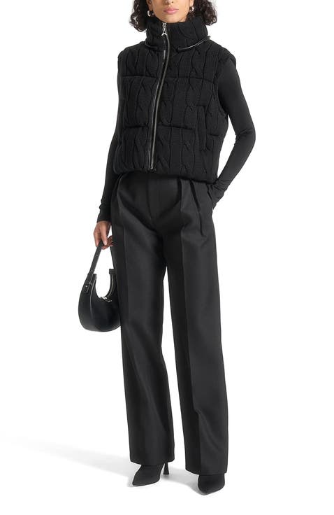 Kristina 2-in-1 Cable Knit Puffer Jacket/Gilet