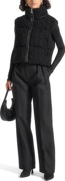 Manière De Voir Kristina 2-in-1 Cable Knit Puffer Jacket/Gilet