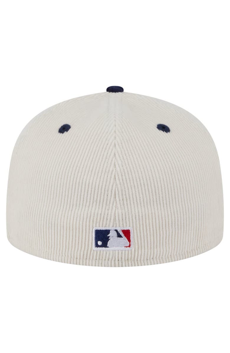 New Era Men's New Era Cream/Navy Tampa Bay Rays Two-Tone Corduroy 59FIFTY Fitted Hat, Alternate, color, Cream