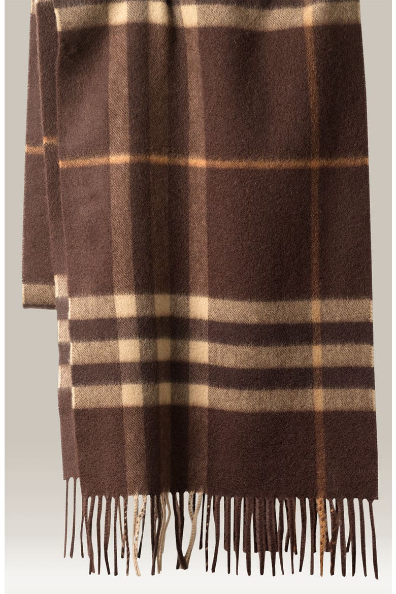 Giant Icon Check Cashmere Scarf, Main, color, CARAMEL