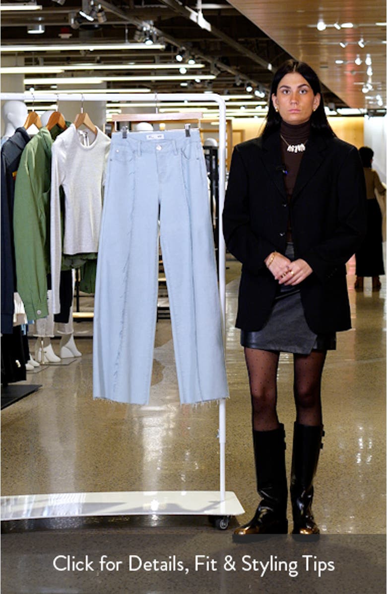 Raw Hem Mid Rise Wide Leg Jeans, sales video thumbnail