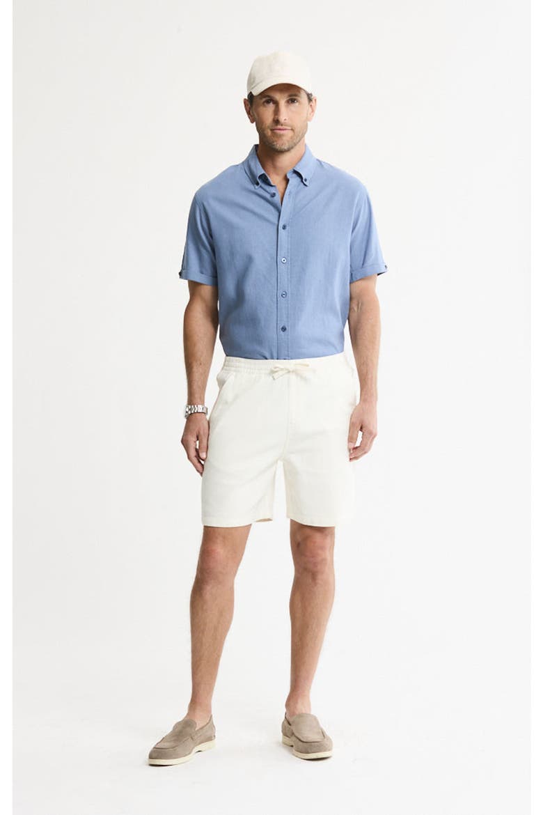 Cotton Twill Drawstring Shorts, Alternate, color, White