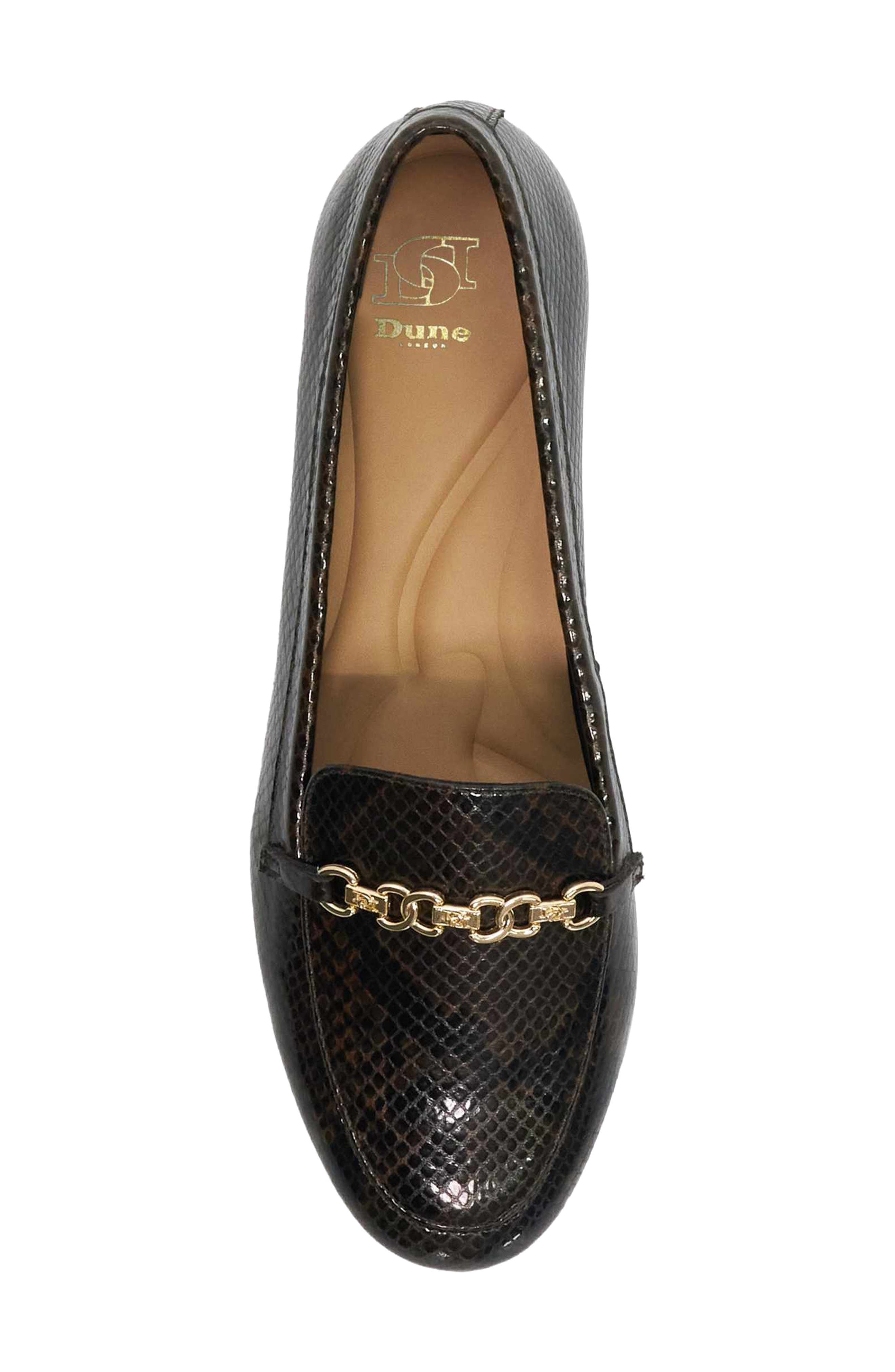 Gearing Snake Embossed Loafer, Alternate, color, BROWN