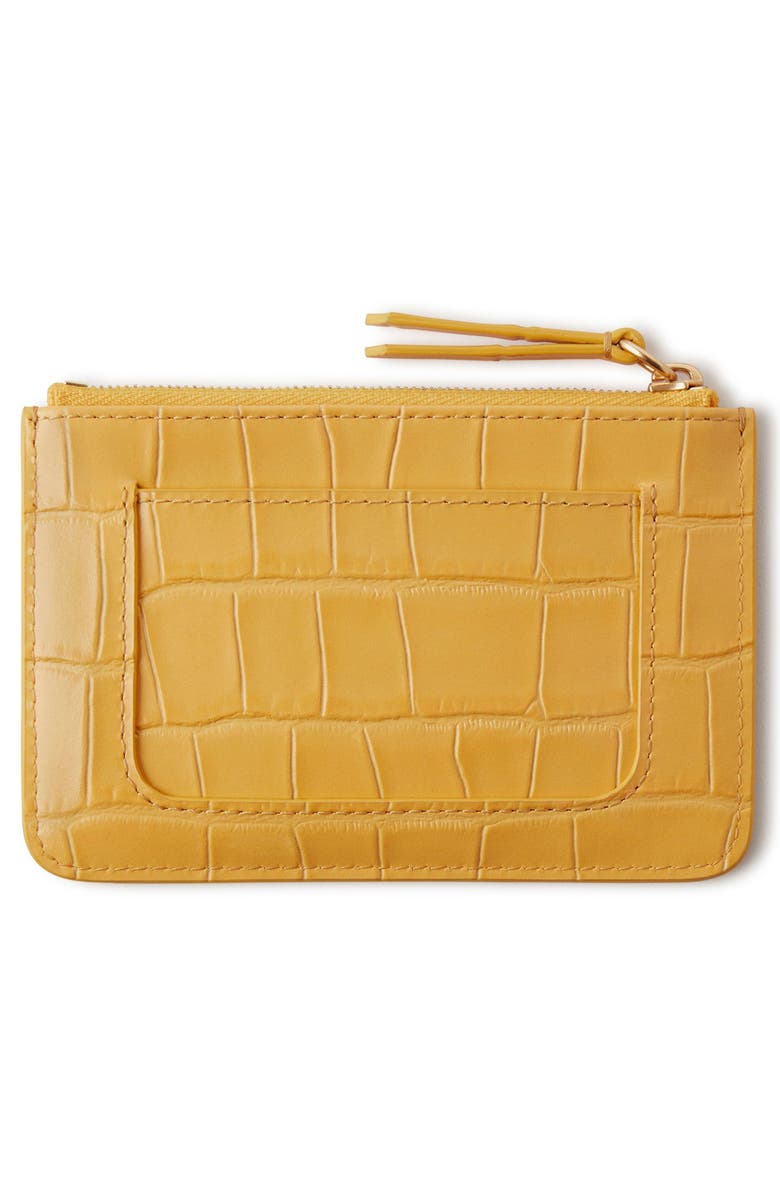 Mulberry Small Croc Embossed Leather Zip Pouch, Alternate, color,