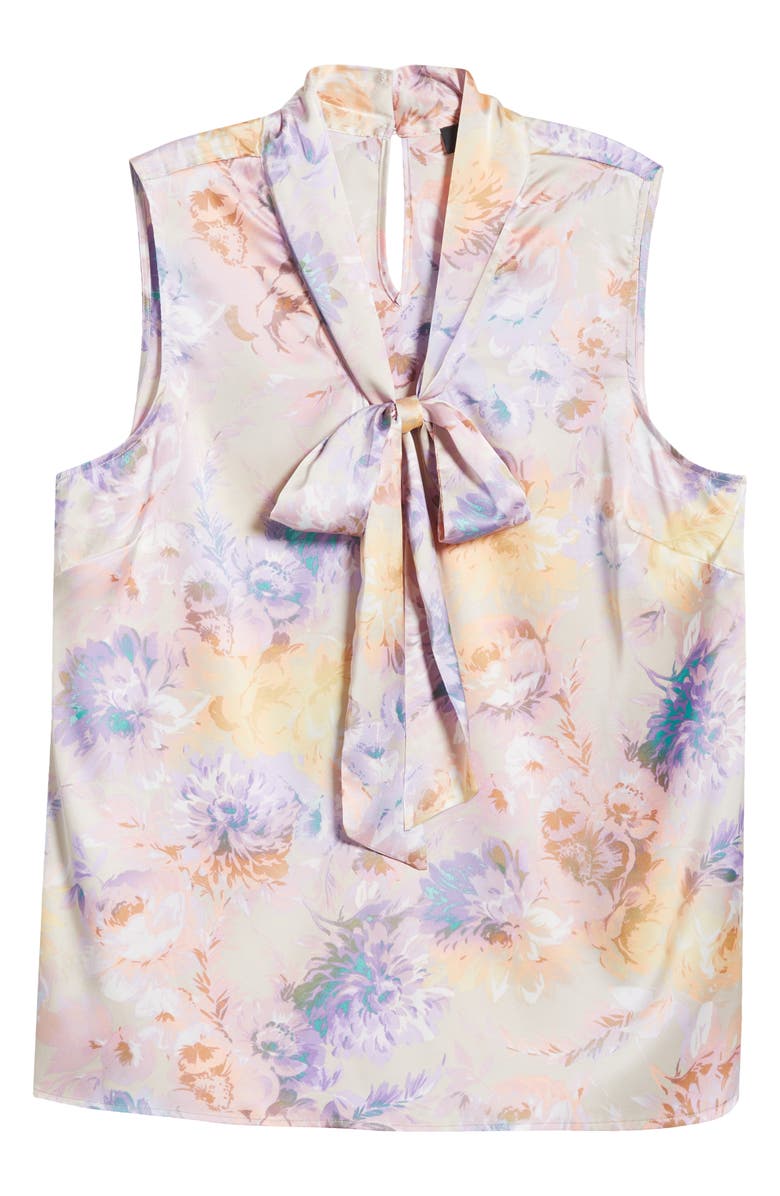 Tahari ASL Bow Neck Sleeveless Top, Alternate, color, 