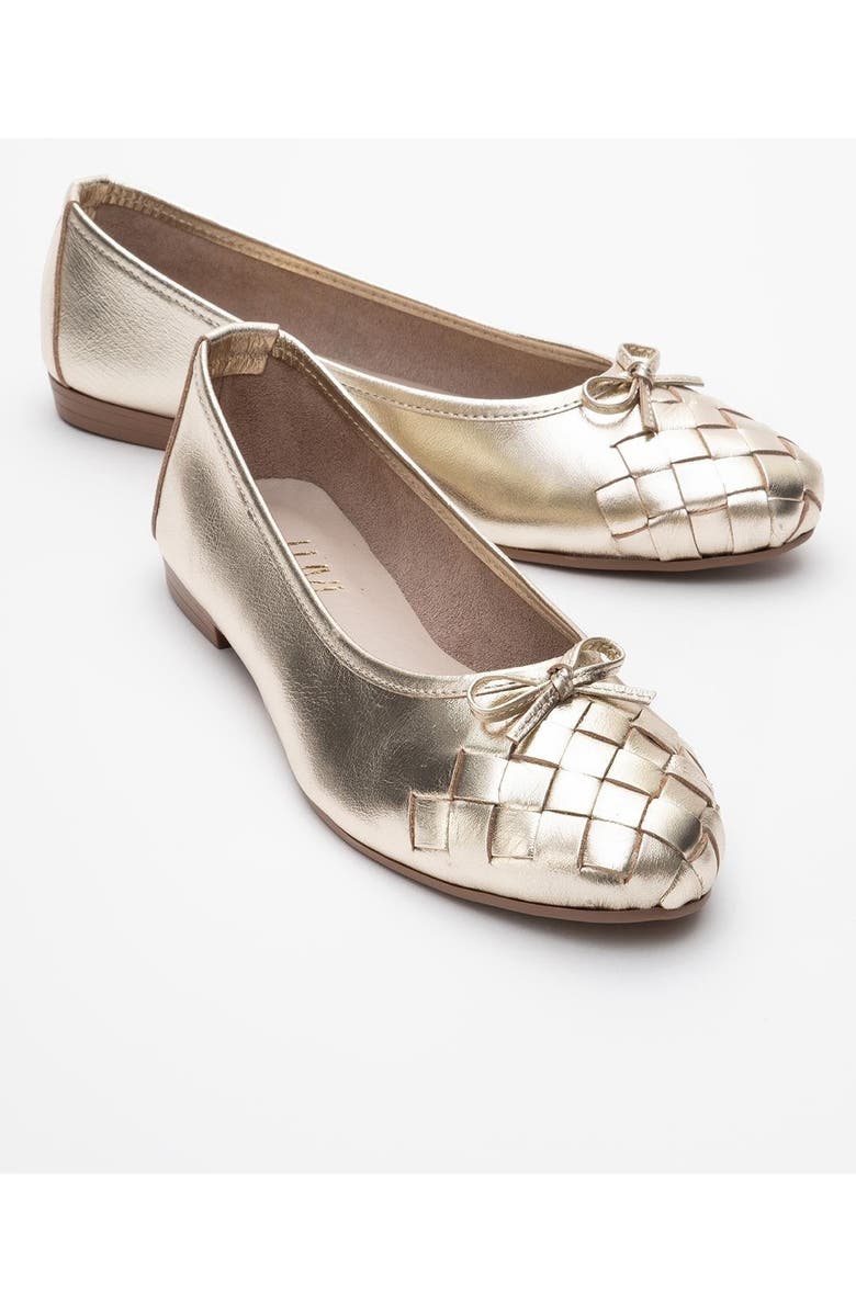 Forever & Always Shoes Nopos Leather Cap Toe Ballet Flat, Main, color, Gold