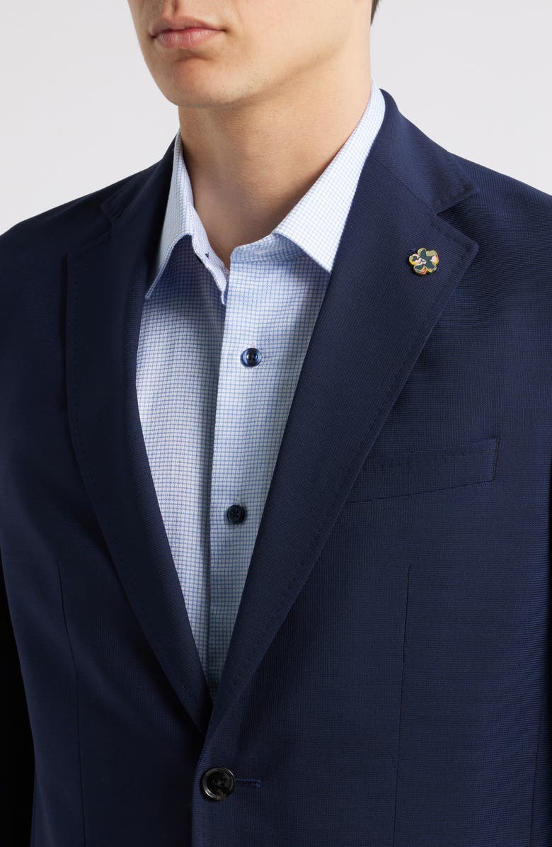 Ted Baker London Karl Trim Fit Stretch Solid Wool Blazer, Alternate, color, Blue