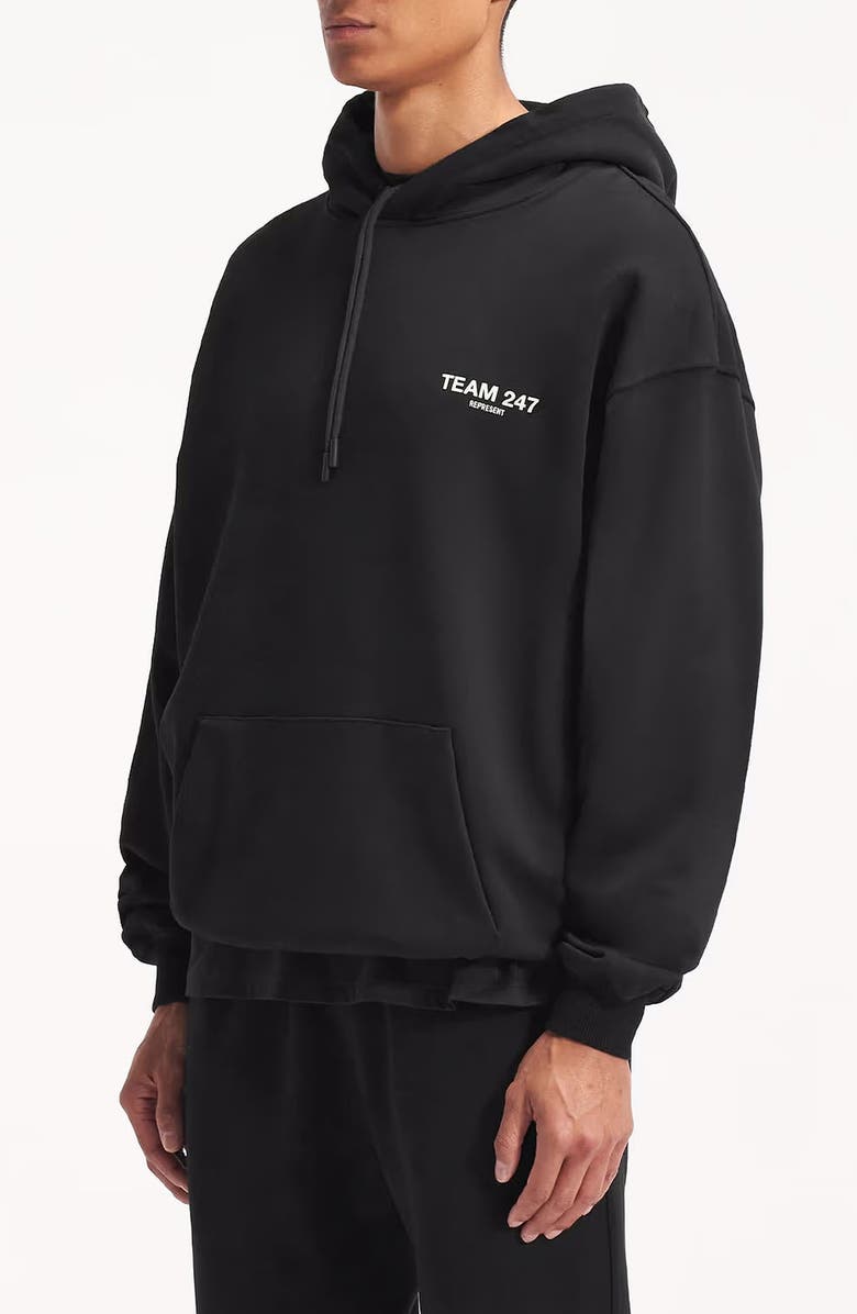 Represent Team 247 Oversize Graphic Hoodie, Alternate, color, Jet Black