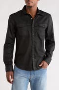 John Varvatos Otto Coated Stretch Cotton Snap-Up Western Shirt