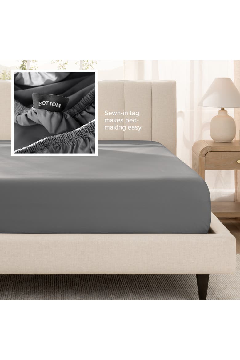 400 Thread Count Organic Cotton Sateen Sheet Set - Full XL, Alternate, color, Grey