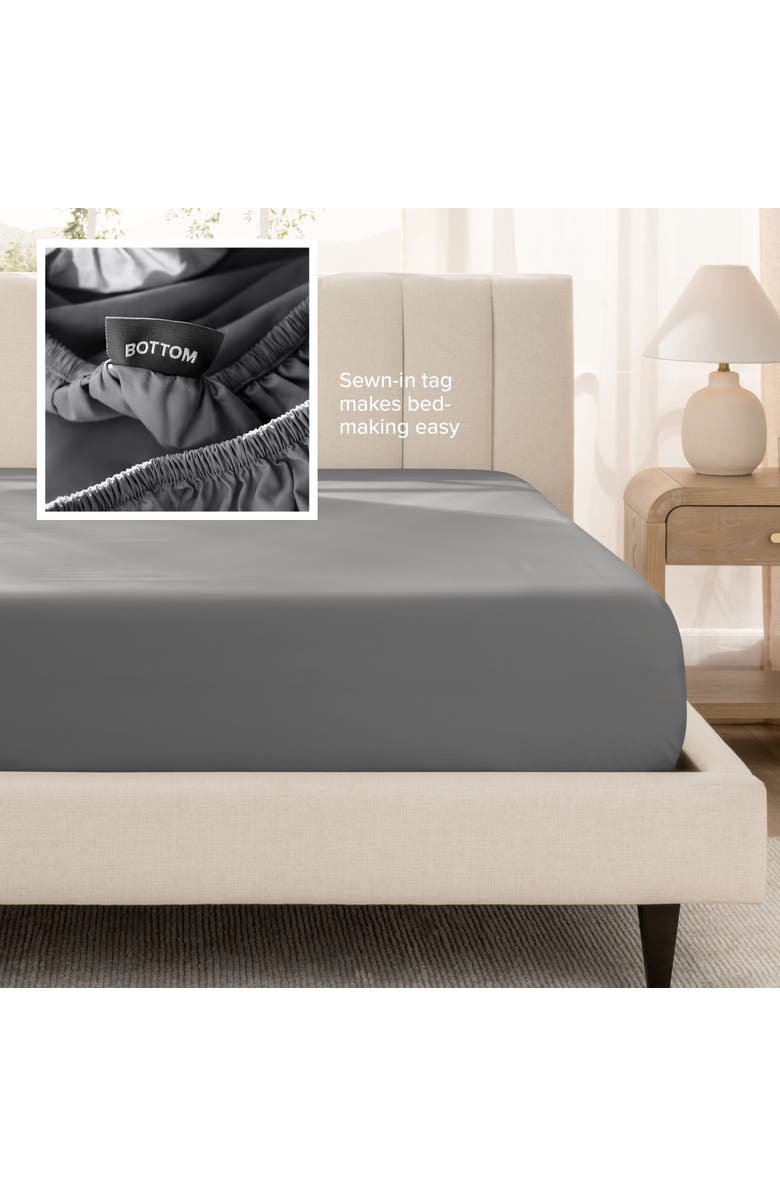 Bare Home 400 Thread Count Organic Cotton Sateen Sheet Set - Full XL, Alternate, color, Grey