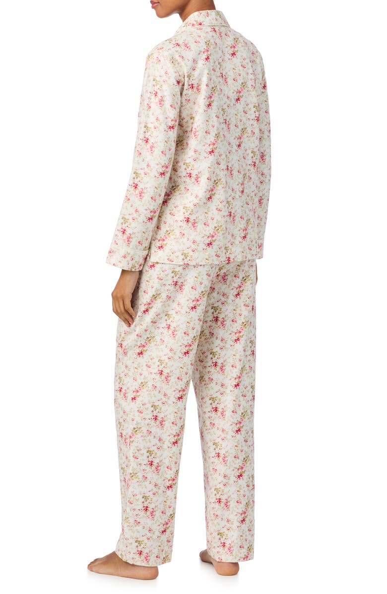 Lauren Ralph Lauren Cotton Blend Pajamas, Alternate, color, Cream Grid Floral