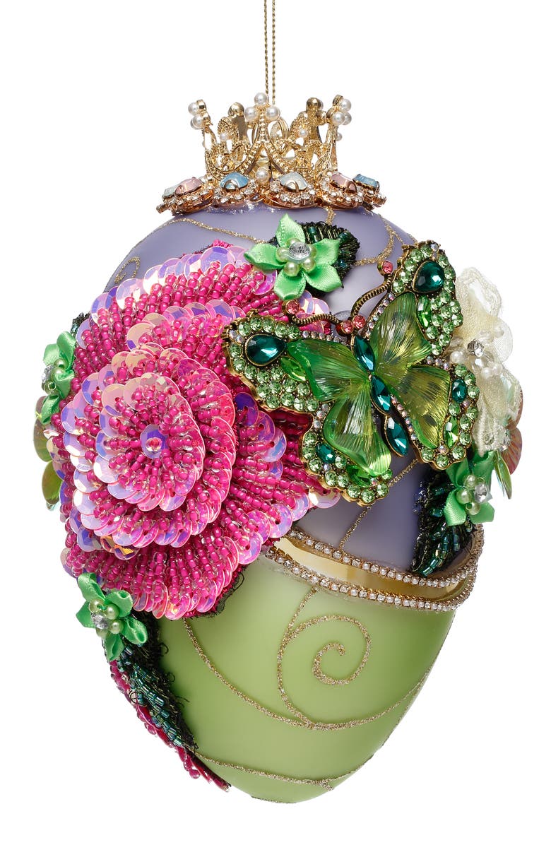 Mark Roberts Faberge Jewel Egg Ornament, Green/Purple, Main, color, Pistachio Green