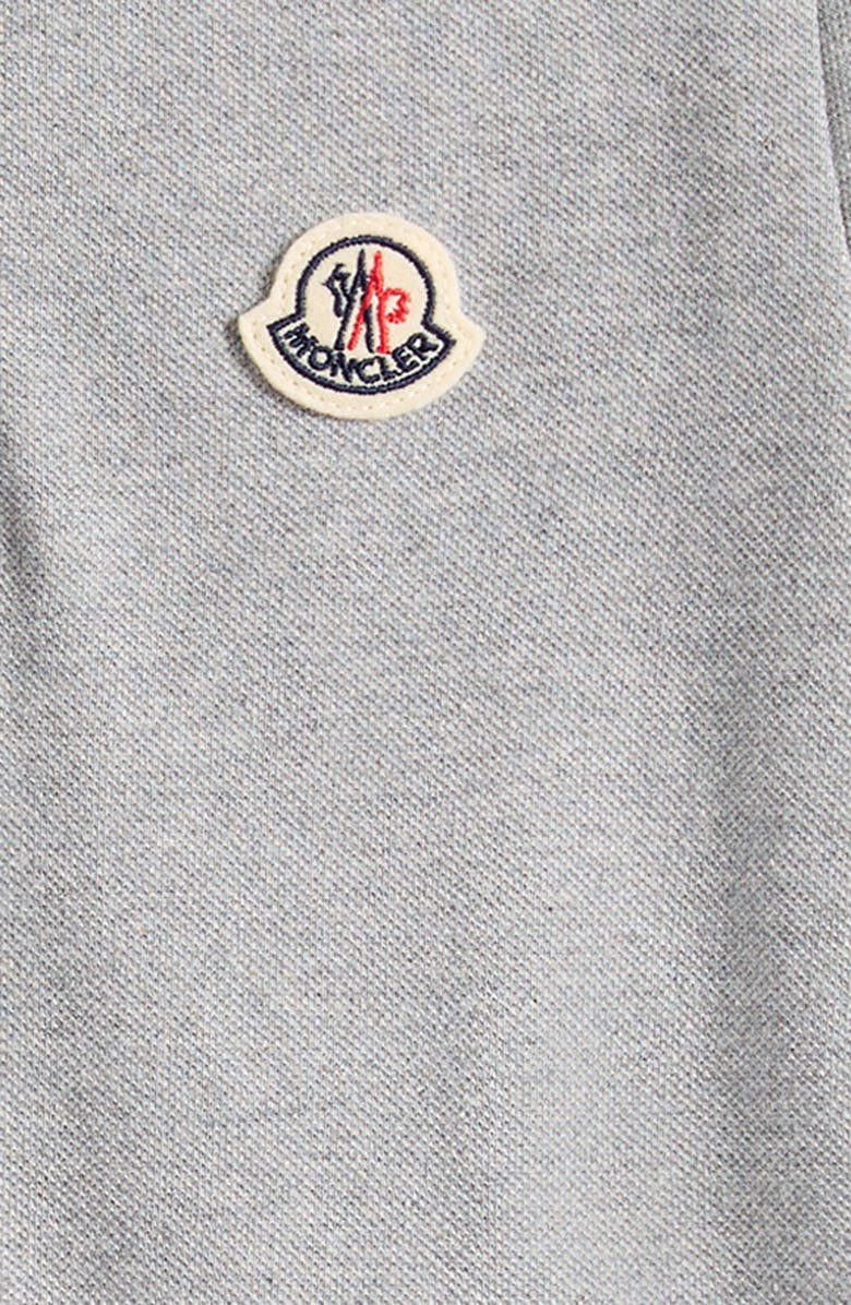 Moncler Kids' Tipped Cotton Piqué Polo, Alternate, color, Grey