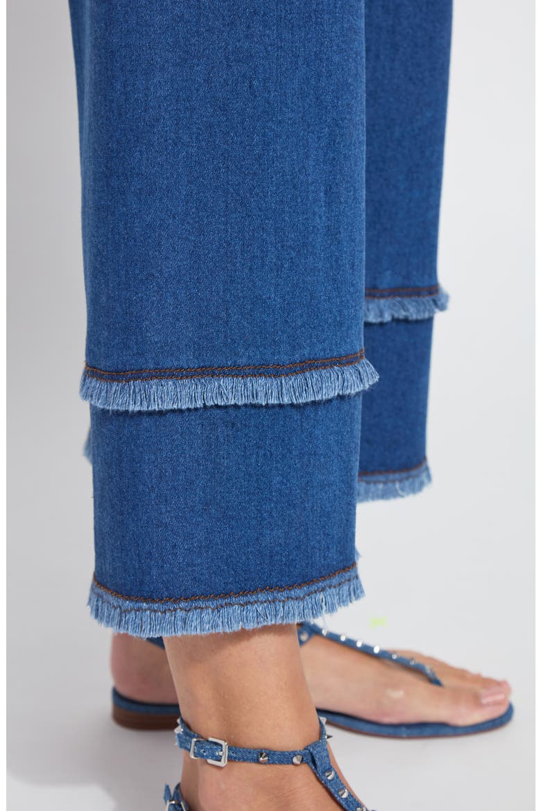 Pull-On Fringe Crop Wide Leg Jeans, Alternate, color, MID WASH