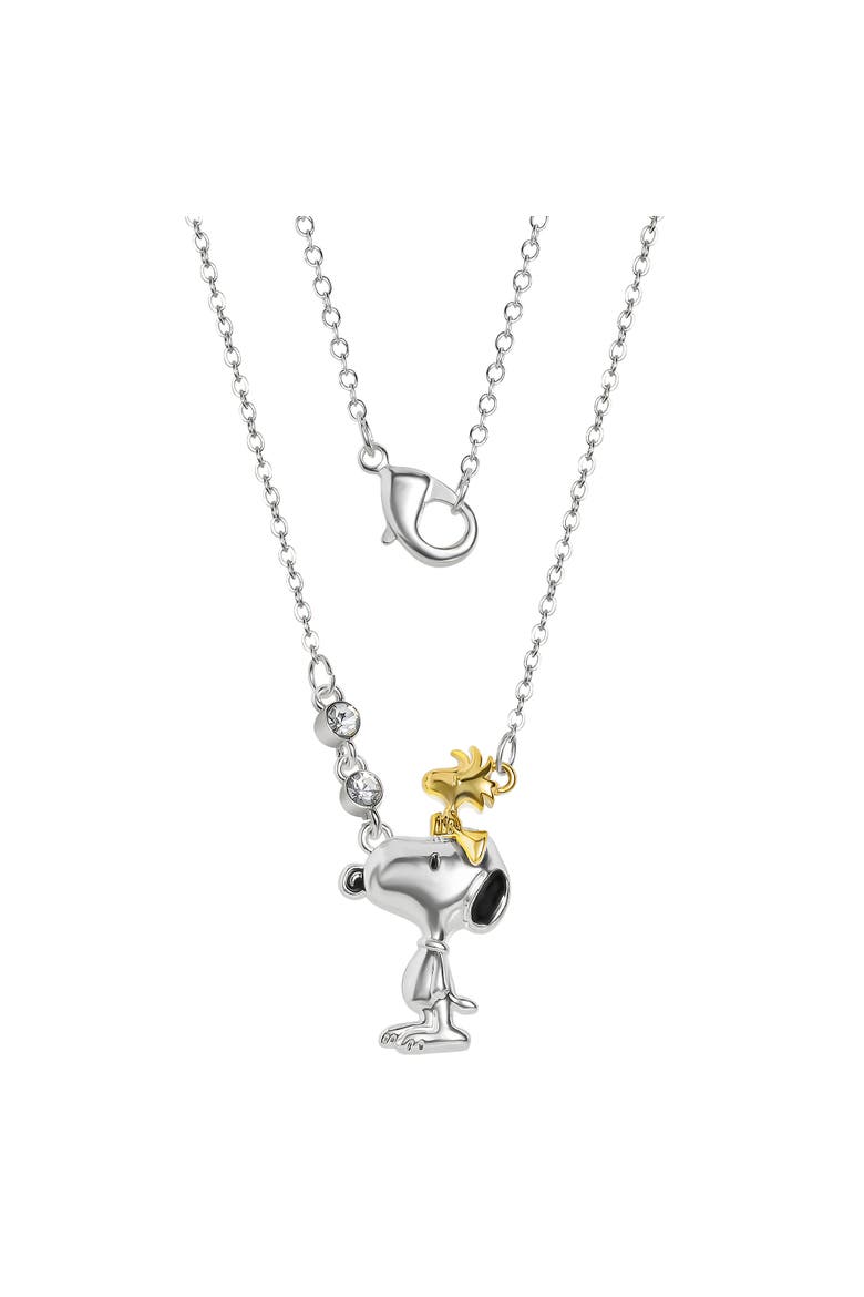 Woodstock and Snoopy Necklace Official License, Two-Tone, 18", Alternate, color, Silver