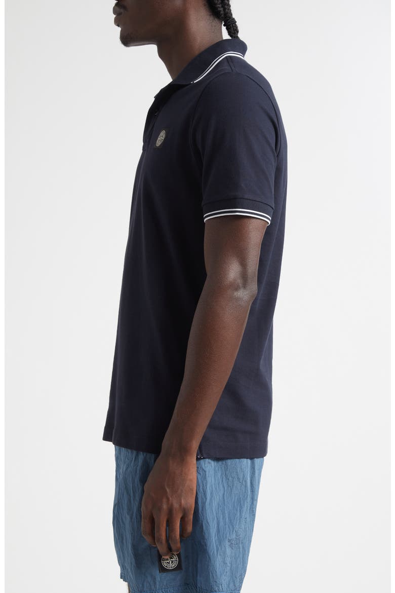 Tipped Stretch Cotton Polo, Alternate, color, V0020 NAVY BLUE