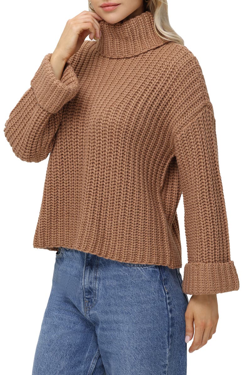525 America Vida Bell Sleeve Turtleneck Sweater, Alternate, color, Cinnamon