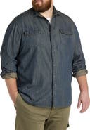 True Nation by DXL Big & Tall Washed Denim Sport Shirt