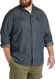 True Nation by DXL Big & Tall Washed Denim Sport Shirt