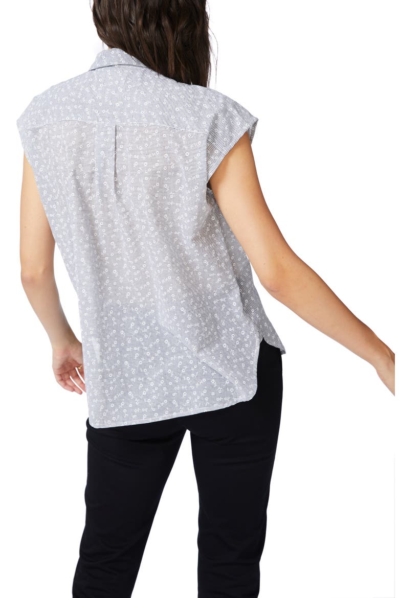 Floral Stripe Top, Alternate, color, RICH BLACK