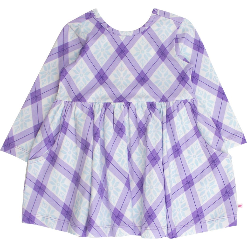 Rufflebutts Babies' Knit Long Sleeve Twirl Dress In Purple