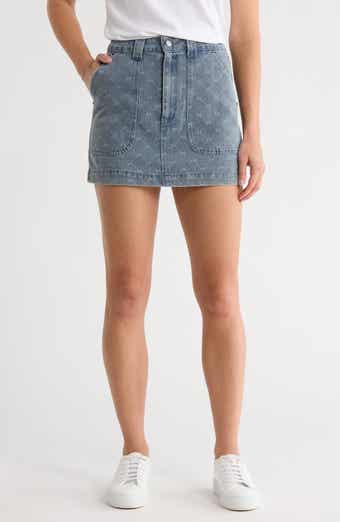 Blu Pepper Bow Denim Miniskirt
