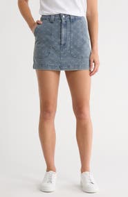 Blu Pepper Bow Denim Miniskirt