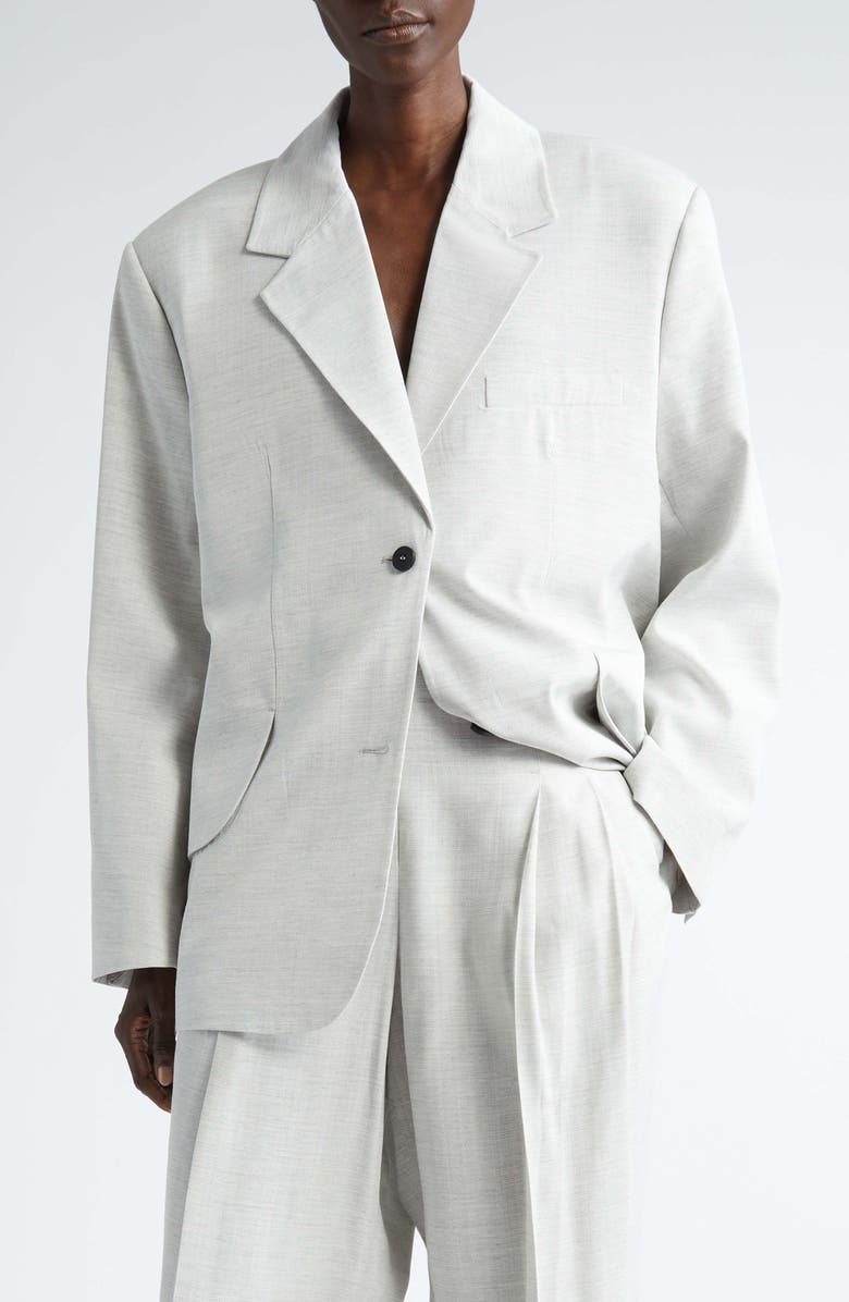 Jacquemus La Veste Titolo Oversize Blazer, Main, color, Light Grey