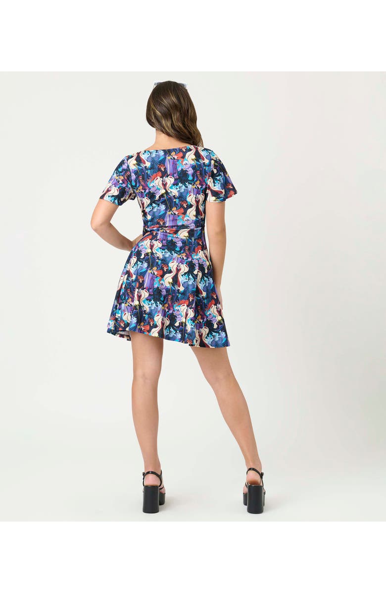 Unique Vintage 1950s Poppy Flare Dress, Alternate, color, Purple