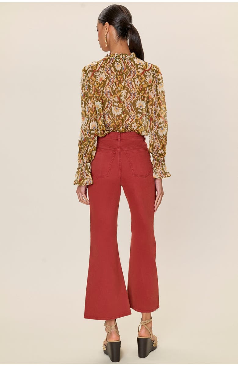 Rebecca Taylor Remi Stretch Kick Flare, Alternate, color, Burnt Sienna