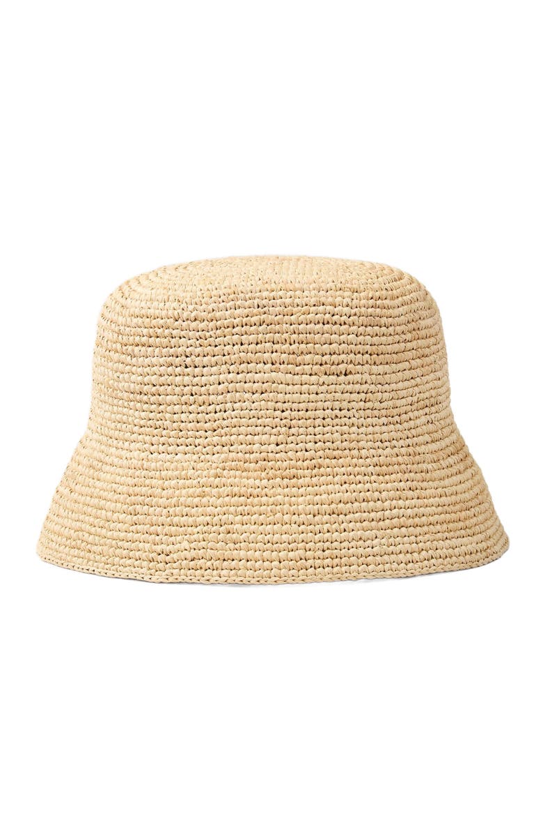 SANDRO Raffia bucket hat, Main, color, Natural