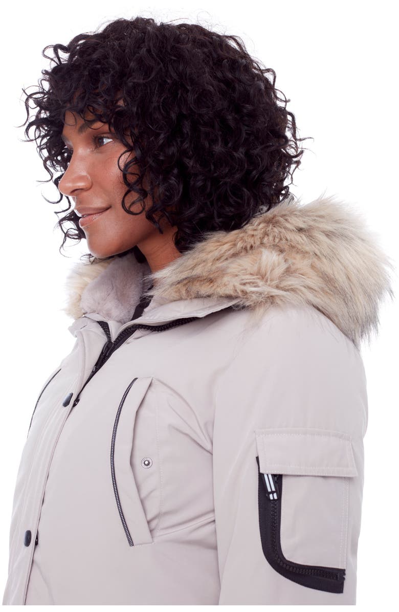 Alpine North LAURENTIAN - Vegan Down Long Parka Winter with Faux Fur Hood, Alternate, color, Taupe