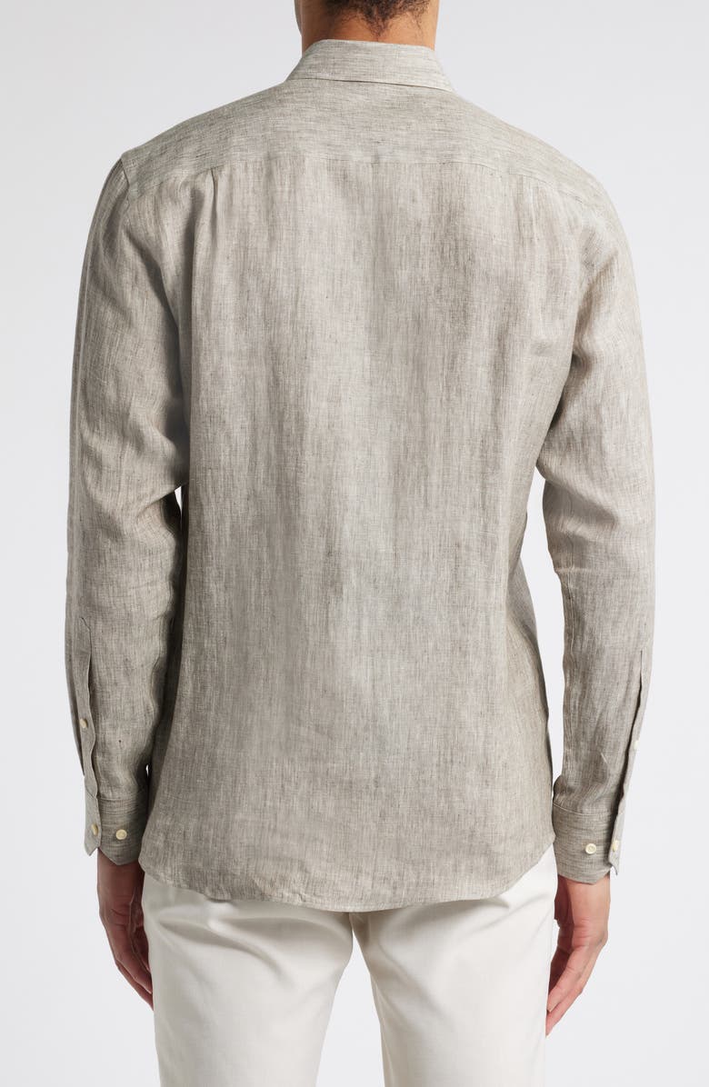 Peter Millar Crown Crafted Postiano Linen Sport Shirt, Alternate, color, Cheshire Brown