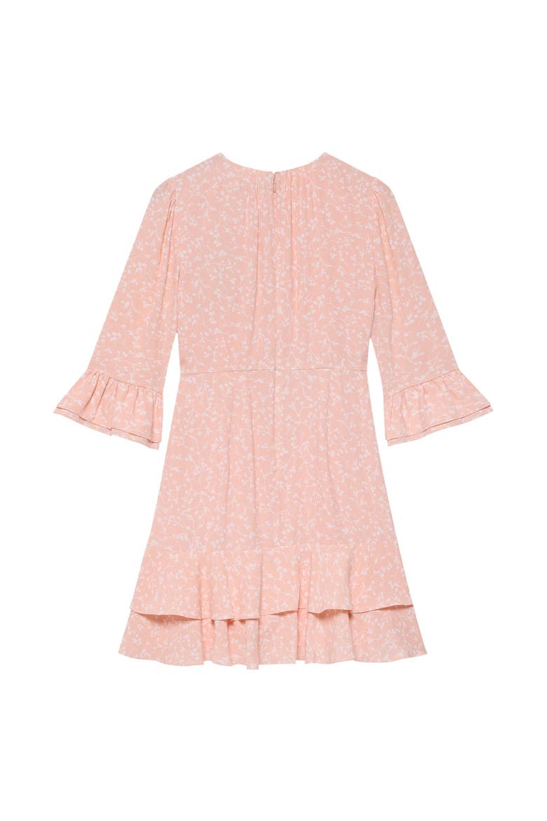 Floral Print Ruffle Mini Dress, Alternate, color, Pink