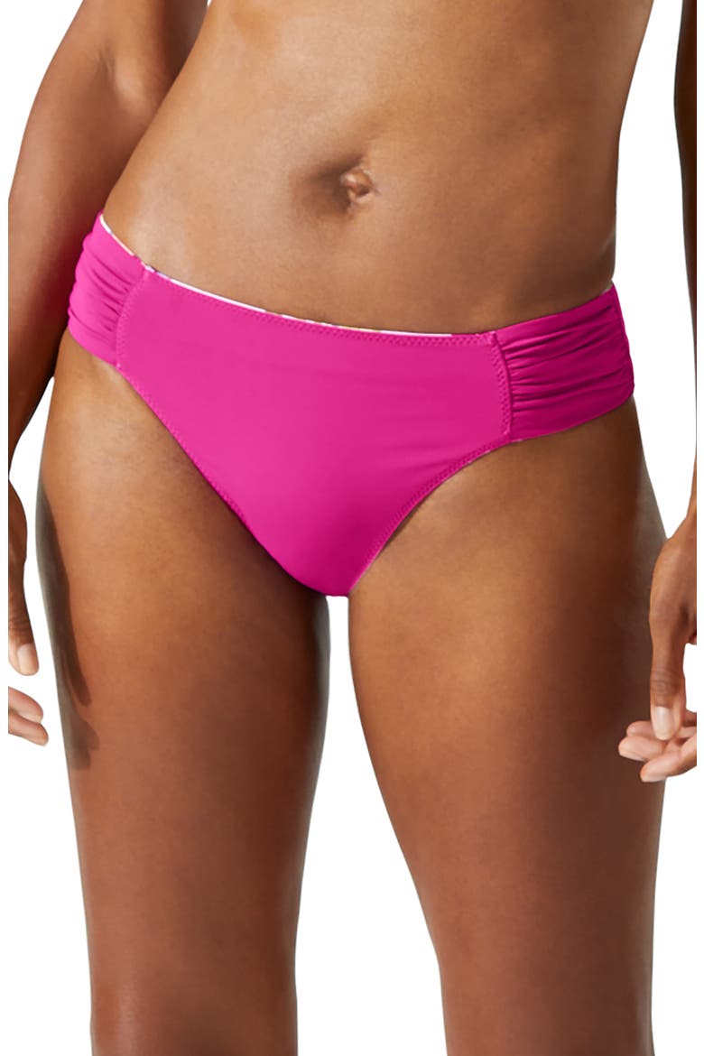 Coastal Gardens Reversible Hipster Bikini Bottoms, Alternate, color, PINK/ WHITE