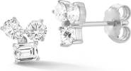 GLAZE JEWELRY 14k Gold Plated Moissanite Cluster Stud Earrings