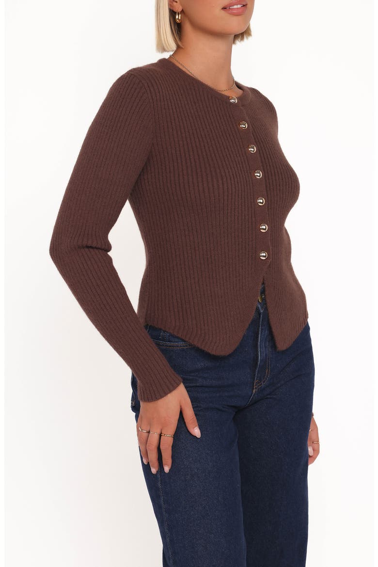 Circle Rib Cardigan, Alternate, color, CHOCOLATE
